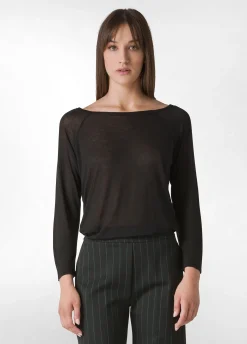 Sale DEHA 3/4 Sleeve Lyocell T-Shirt Black