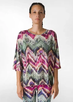 Outlet DEHA Allover Oversize Yoga T-Shirt Multicolor All Chevron