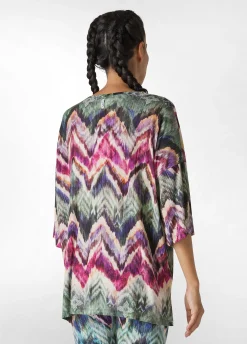 Outlet DEHA Allover Oversize Yoga T-Shirt Multicolor All Chevron