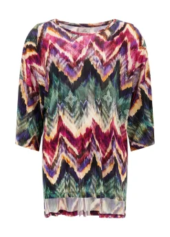 Outlet DEHA Allover Oversize Yoga T-Shirt Multicolor All Chevron