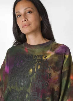 Hot DEHA Allover Puff Sweatshirt Multicolor Camuflower