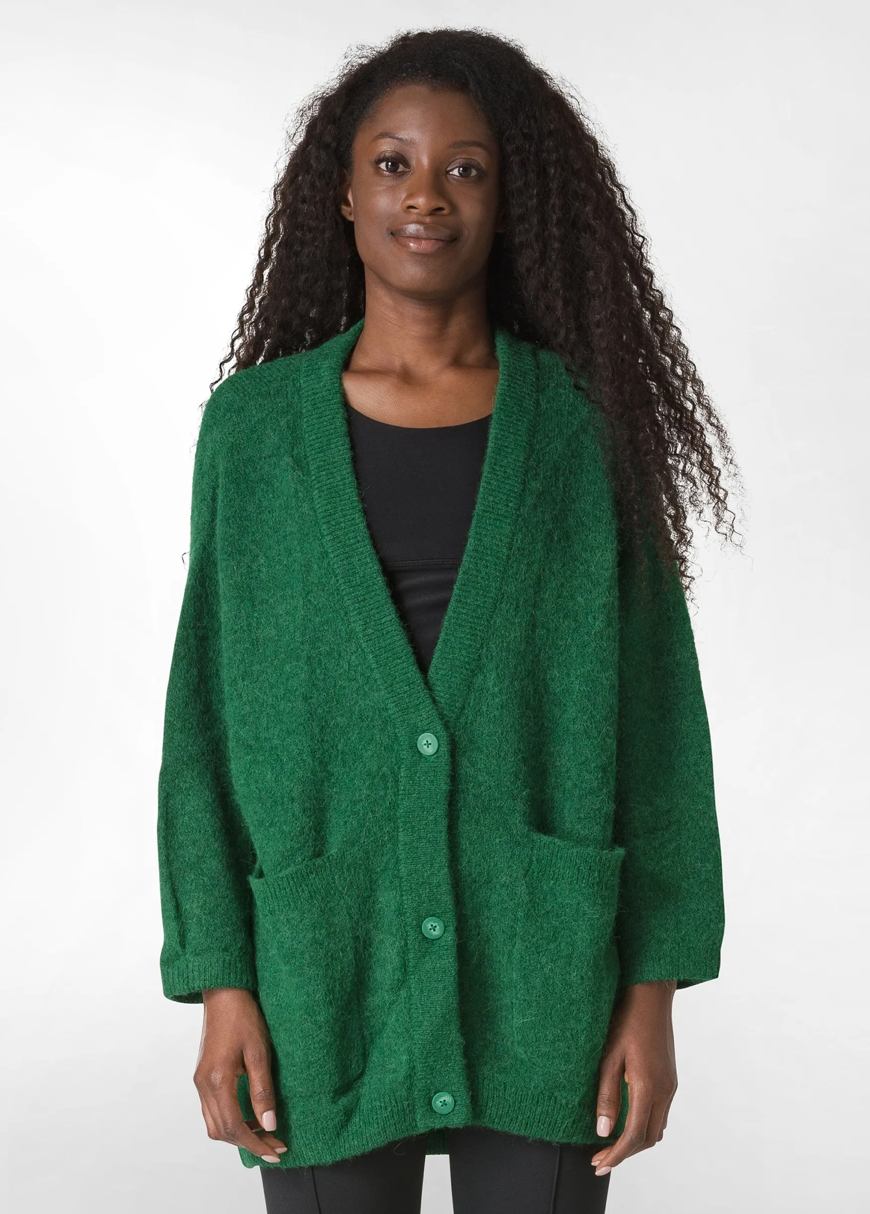 Store DEHA Alpaca Cardigan Green Grass Green