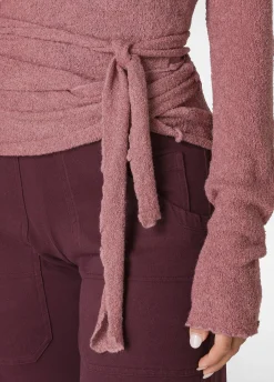 Outlet DEHA Boucle Wrap Sweater Pink Deco' Rose