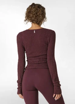 Best DEHA Boucle Wrap Sweater Red Tibetan Red