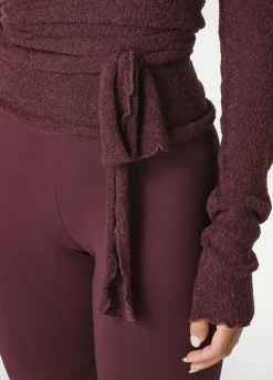 Best DEHA Boucle Wrap Sweater Red Tibetan Red