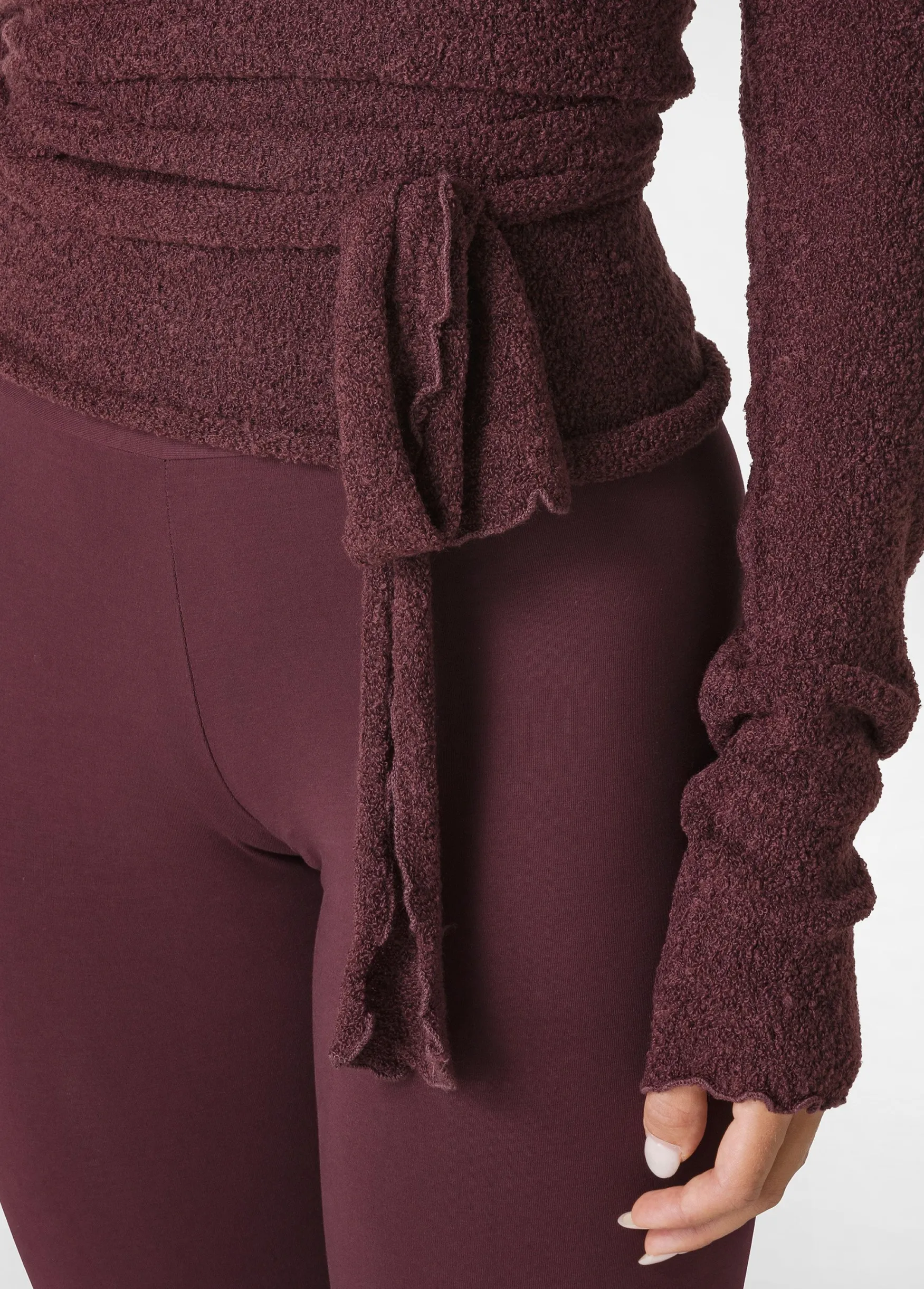 Best DEHA Boucle Wrap Sweater Red Tibetan Red