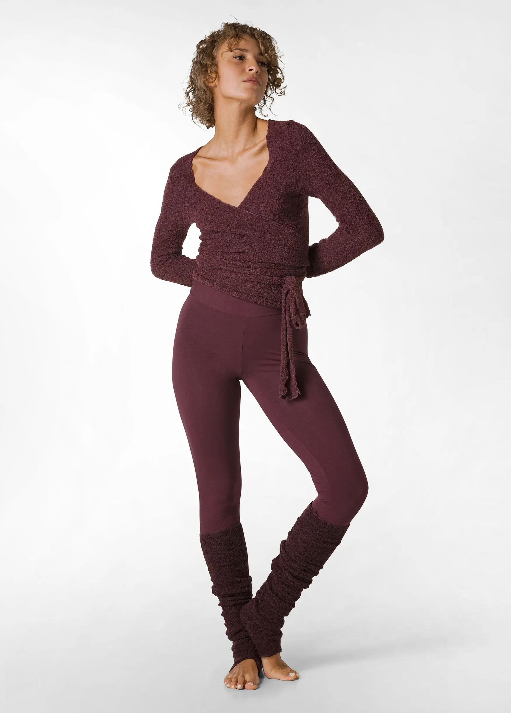Best DEHA Boucle Wrap Sweater Red Tibetan Red