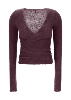 Best DEHA Boucle Wrap Sweater Red Tibetan Red