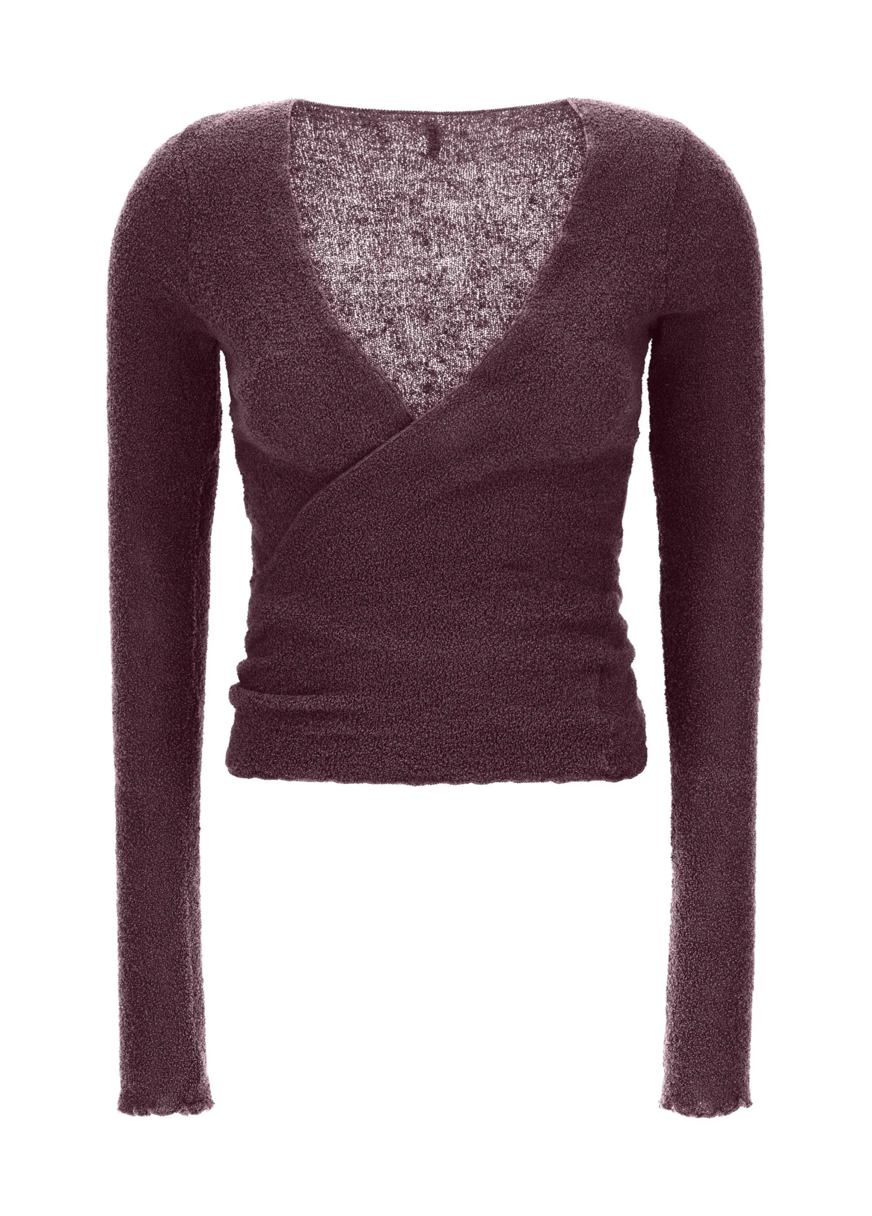 Best DEHA Boucle Wrap Sweater Red Tibetan Red