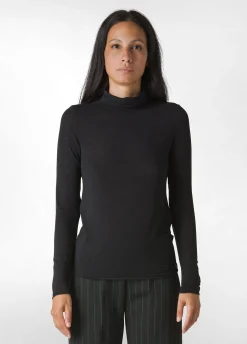 Best DEHA Cashmere Blend High Neck Top Black