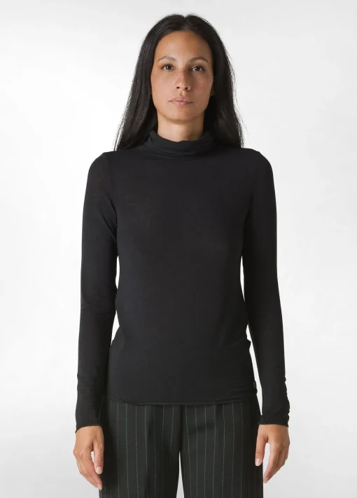 Best DEHA Cashmere Blend High Neck Top Black