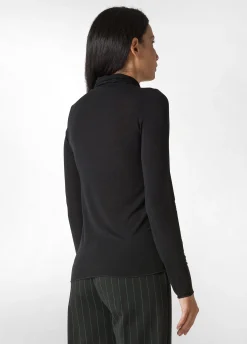Best DEHA Cashmere Blend High Neck Top Black