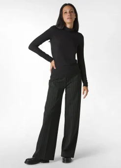 Best DEHA Cashmere Blend High Neck Top Black