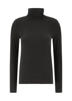 Best DEHA Cashmere Blend High Neck Top Black