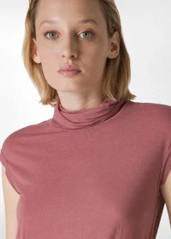 Flash Sale DEHA Cashmere Blend High Neck T-Shirt Pink Deco' Rose