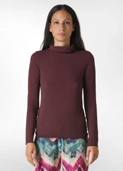 Discount DEHA Cashmere Blend High Neck Top Red Tibetan Red
