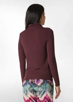 Discount DEHA Cashmere Blend High Neck Top Red Tibetan Red