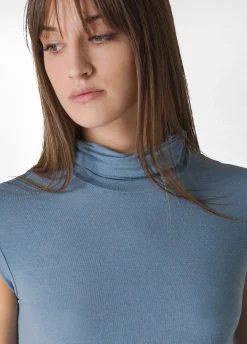 Store DEHA Cashmere Blend High Neck T-Shirt Blue Midblue