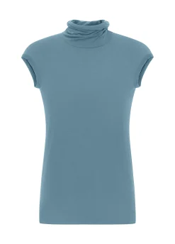 Store DEHA Cashmere Blend High Neck T-Shirt Blue Midblue