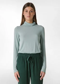 Best DEHA Cashmere Blend High Neck Top Green Sage Green