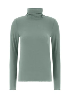 Best DEHA Cashmere Blend High Neck Top Green Sage Green