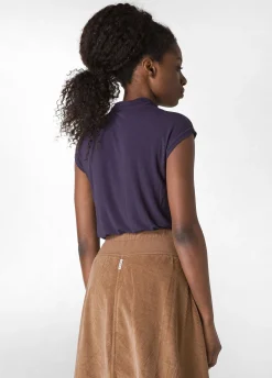 Online DEHA Cashmere Blend High Neck T-Shirt Purple Aubergine Violet