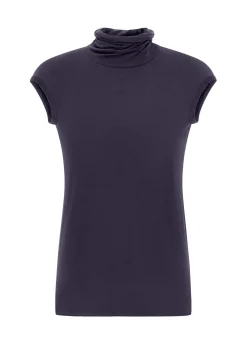 Online DEHA Cashmere Blend High Neck T-Shirt Purple Aubergine Violet