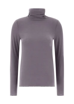 Cheap DEHA Cashmere Blend High Neck Top Purple Mauve Violet