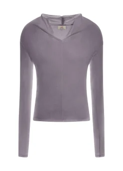 Best DEHA Cashmere Blend Long Sleeve T-Shirt Purple Mauve Violet