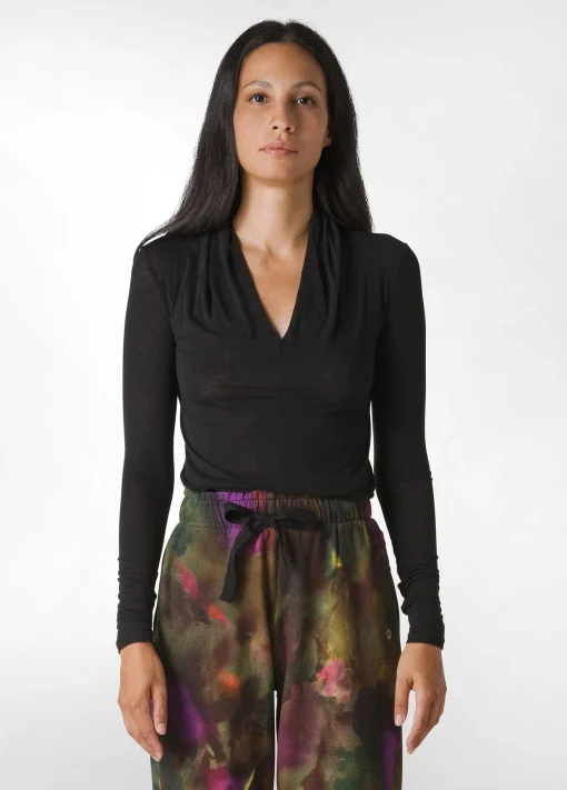 Discount DEHA Cashmere Blend Long Sleeve T-Shirt Black