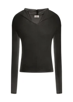 Discount DEHA Cashmere Blend Long Sleeve T-Shirt Black