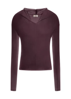 Cheap DEHA Cashmere Blend Long Sleeve T-Shirt Red Tibetan Red