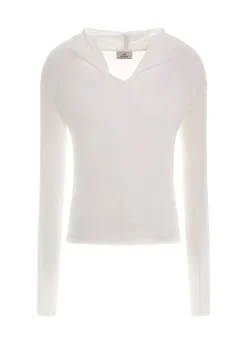 Sale DEHA Cashmere Blend Long Sleeve T-Shirt White Milk White