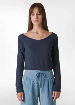 Shop DEHA Cashmere Blend T-Shirt Blue Blue Night
