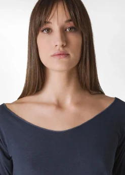 Shop DEHA Cashmere Blend T-Shirt Blue Blue Night