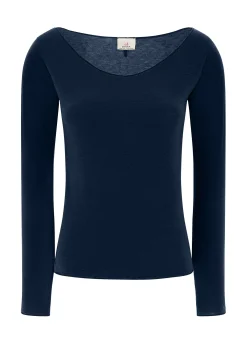 Shop DEHA Cashmere Blend T-Shirt Blue Blue Night