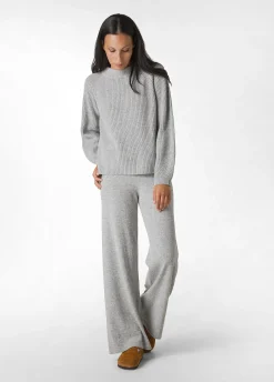 Cheap DEHA Cashmere Blend Wide Leg Pants Grey Grey Melange