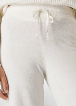 Cheap DEHA Cashmere Blend Wide Leg Pants White Milk White