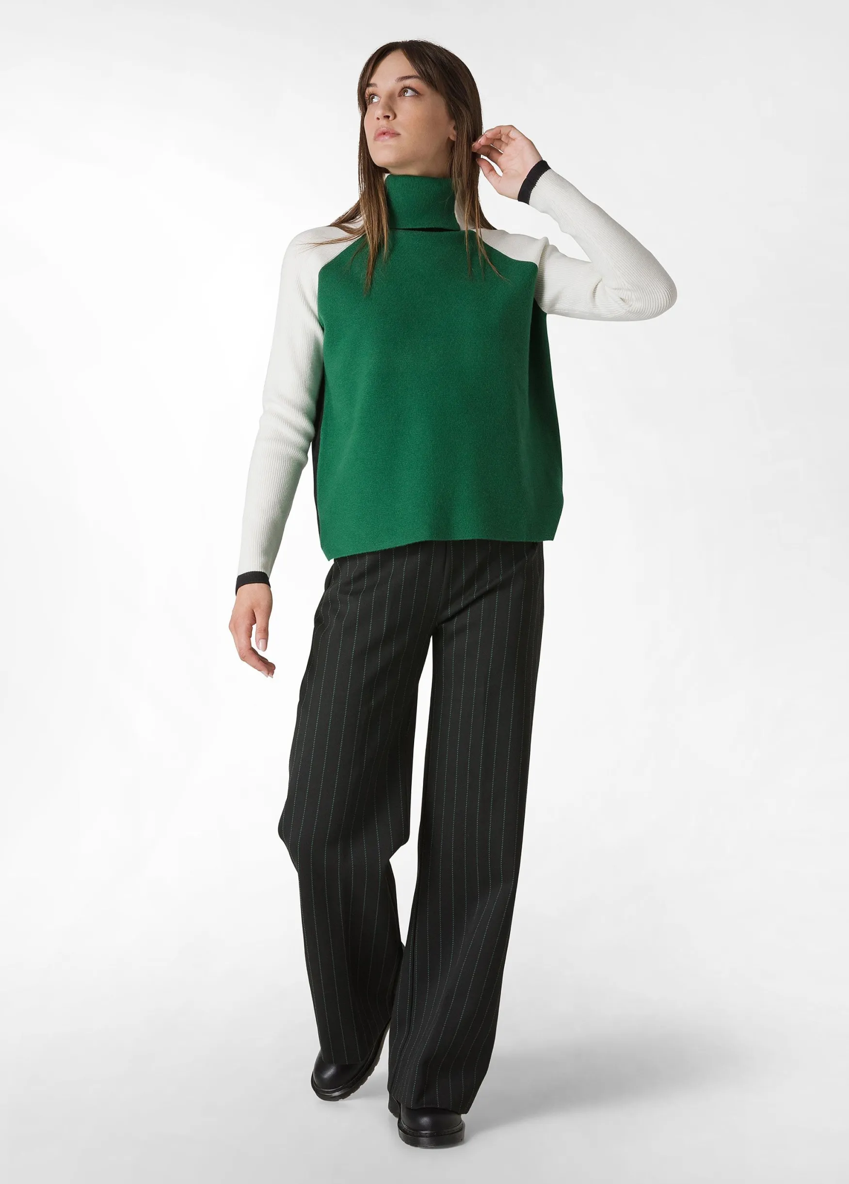 Online DEHA Color Block Pullover Green Grass Green
