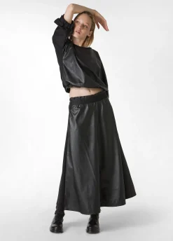 New DEHA Combined Faux Leather Skirt Black