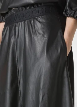 New DEHA Combined Faux Leather Skirt Black