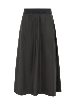 New DEHA Combined Faux Leather Skirt Black