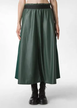 Online DEHA Combined Faux Leather Skirt Green Forest Green