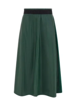 Online DEHA Combined Faux Leather Skirt Green Forest Green