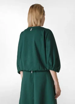 Clearance DEHA Combined Faux Leather Sweatshirt Green Forest Green