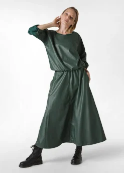 Clearance DEHA Combined Faux Leather Sweatshirt Green Forest Green