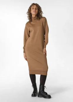 Sale DEHA Comfort High Neck Dress Brown Biscuit Brown