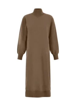 Sale DEHA Comfort High Neck Dress Brown Biscuit Brown