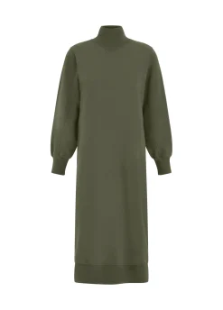 Best Sale DEHA Comfort High Neck Dress Green Olive Green