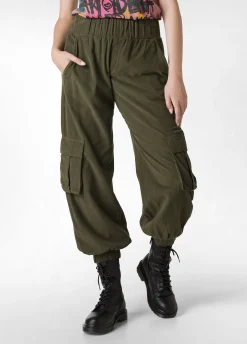 Shop DEHA Corduroy Cargo Pants Green Olive Green